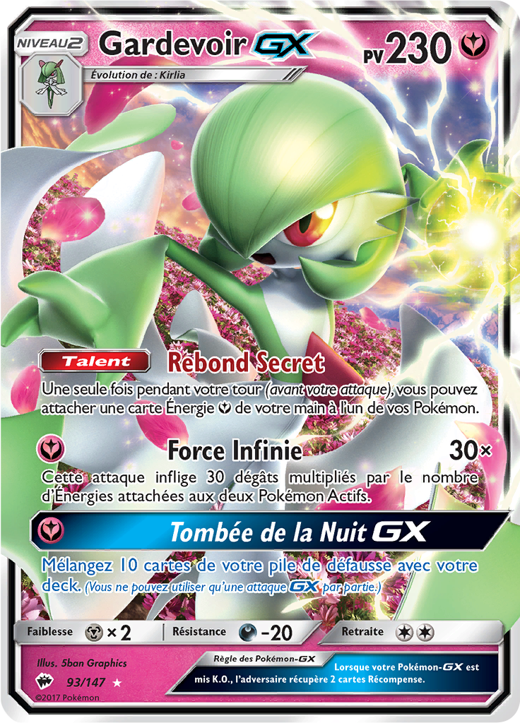 Gardevoir GX - SL Ombres Ardentes - 093 - Holographique rare GX