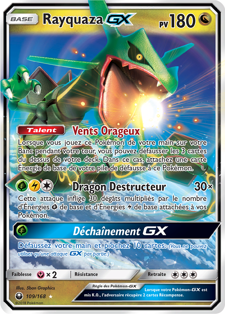 Rayquaza GX - SL Tempête Céleste - 109 - Holographique rare GX