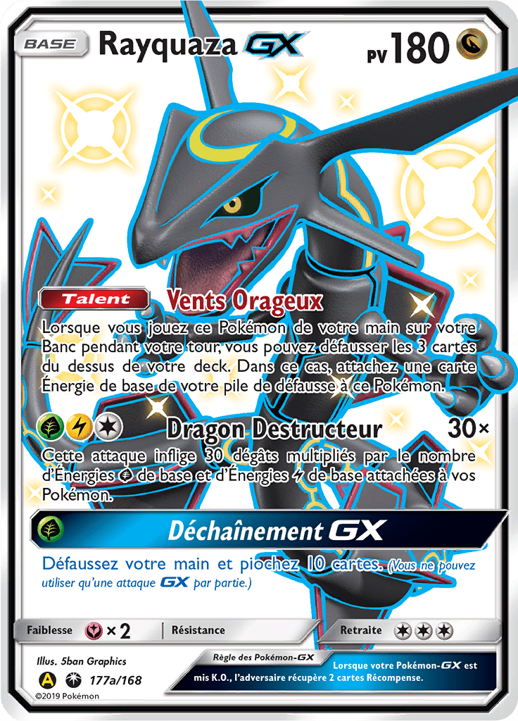 Rayquaza GX - SL Tempête Céleste - 177a - Carte alternative