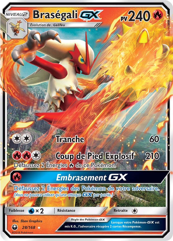 Braségali GX - SL Tempête Céleste - 028 - Holographique rare GX