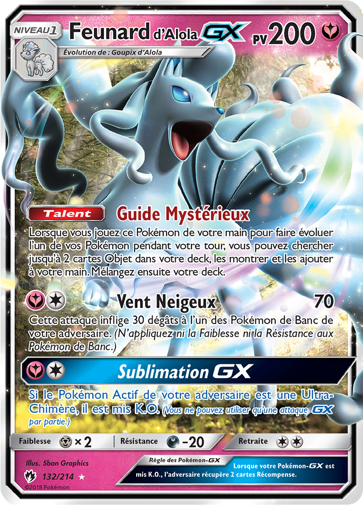 Feunard d'Alola GX - SL Tonnerre Perdu - 132 - Holographique rare GX