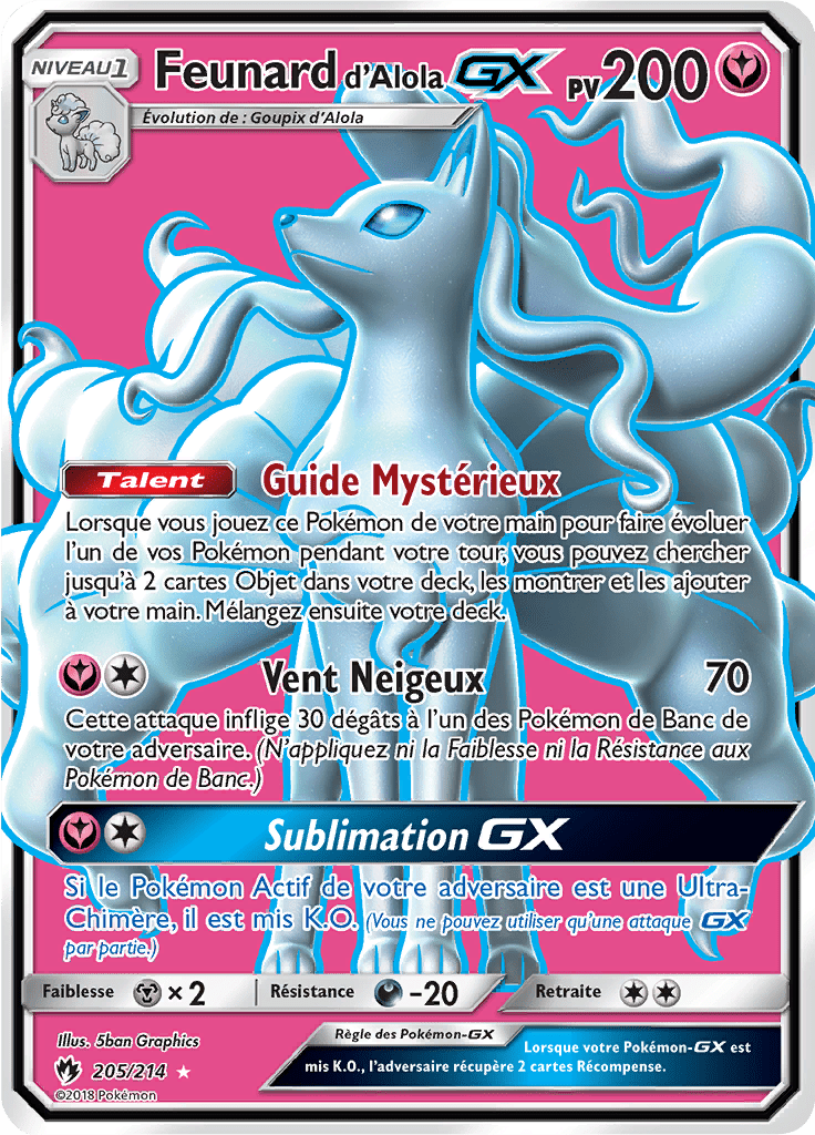 Feunard d'Alola GX - SL Tonnerre Perdu - 205 - GX Full Art