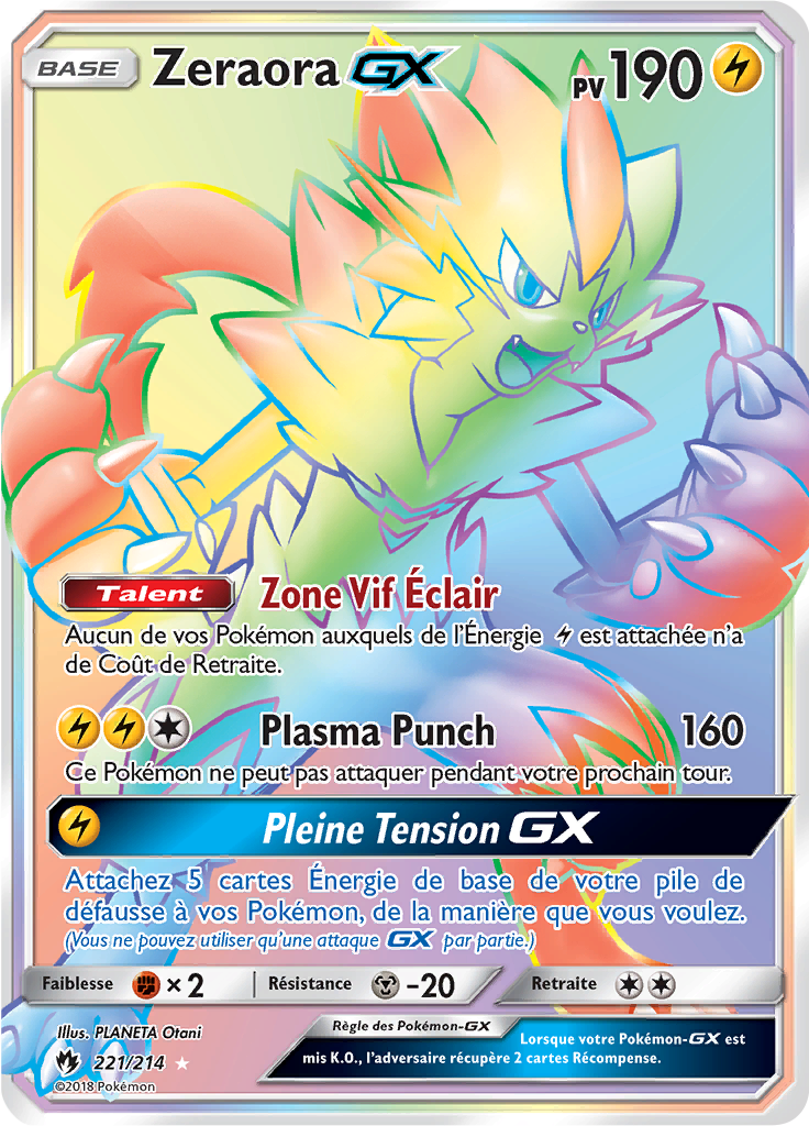 Zeraora GX - SL Tonnerre Perdu - 221 - Arc-en-ciel rare