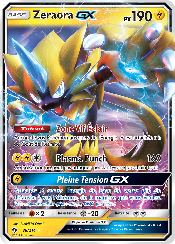 Zeraora GX - SL Tonnerre Perdu - 086 - Holographique rare GX