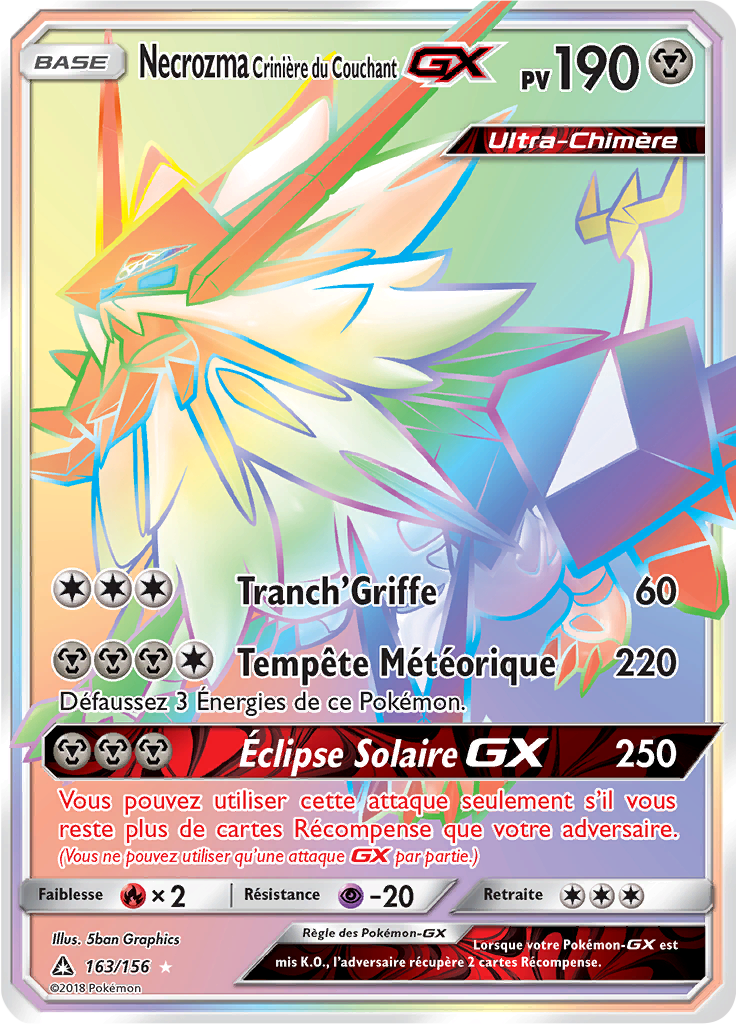 Necrozma Crinière du Couchant GX - SL Ultra-Prisme - 163 - Arc-en-ciel rare