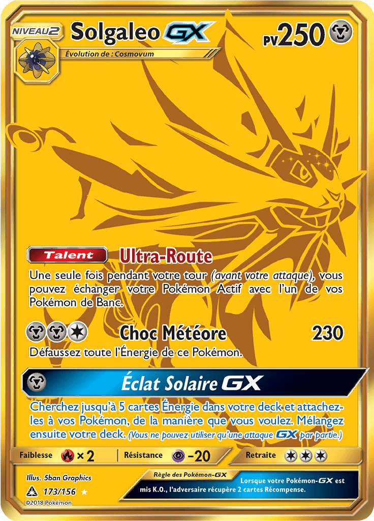 Solgaleo GX - SL Ultra-Prisme - 173 - GX Full Art Gold