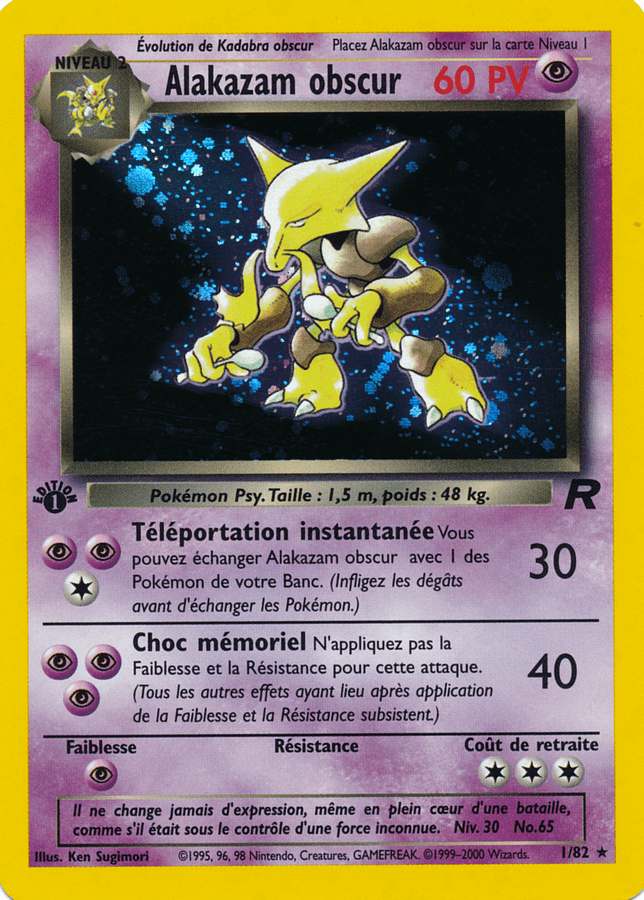 Alakazam obscur - Team Rocket - 001 - Holographique