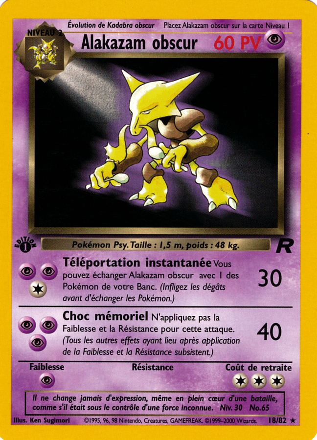 Alakazam obscur - Team Rocket - 018 - Rare