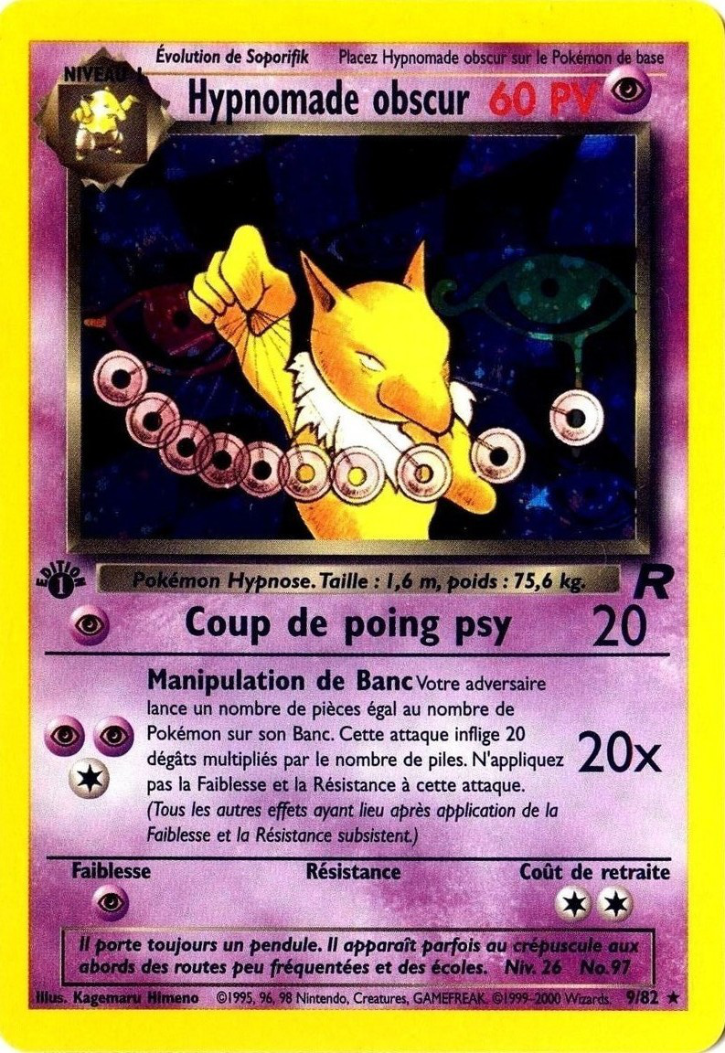 Hypnomade obscur - Team Rocket - 009 - Holographique