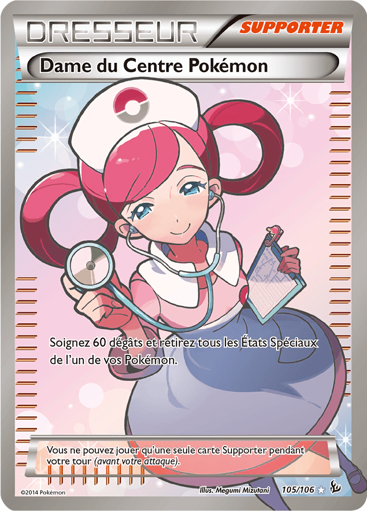 Dame du Centre Pokémon - XY Étincelles - 105 - Ultra rare