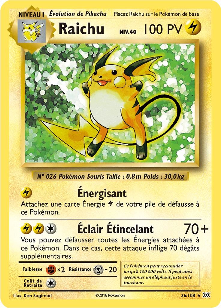 Raichu - XY Évolutions - 036 - Holographique rare