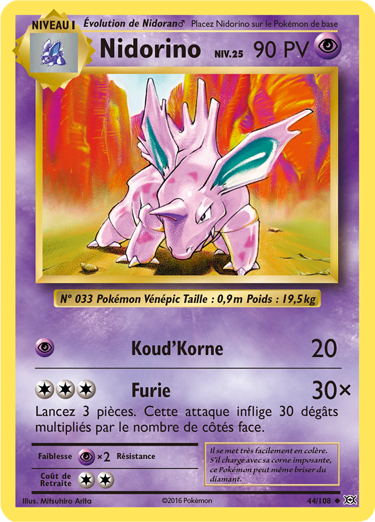Nidorino - XY Évolutions - 044 - Peu commune