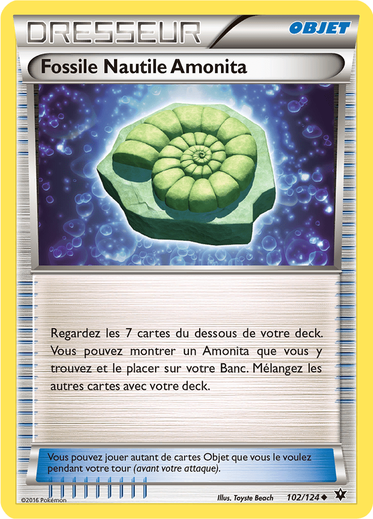 Fossile Nautile Amonita - XY Impact des Destins - 102 - Peu commune