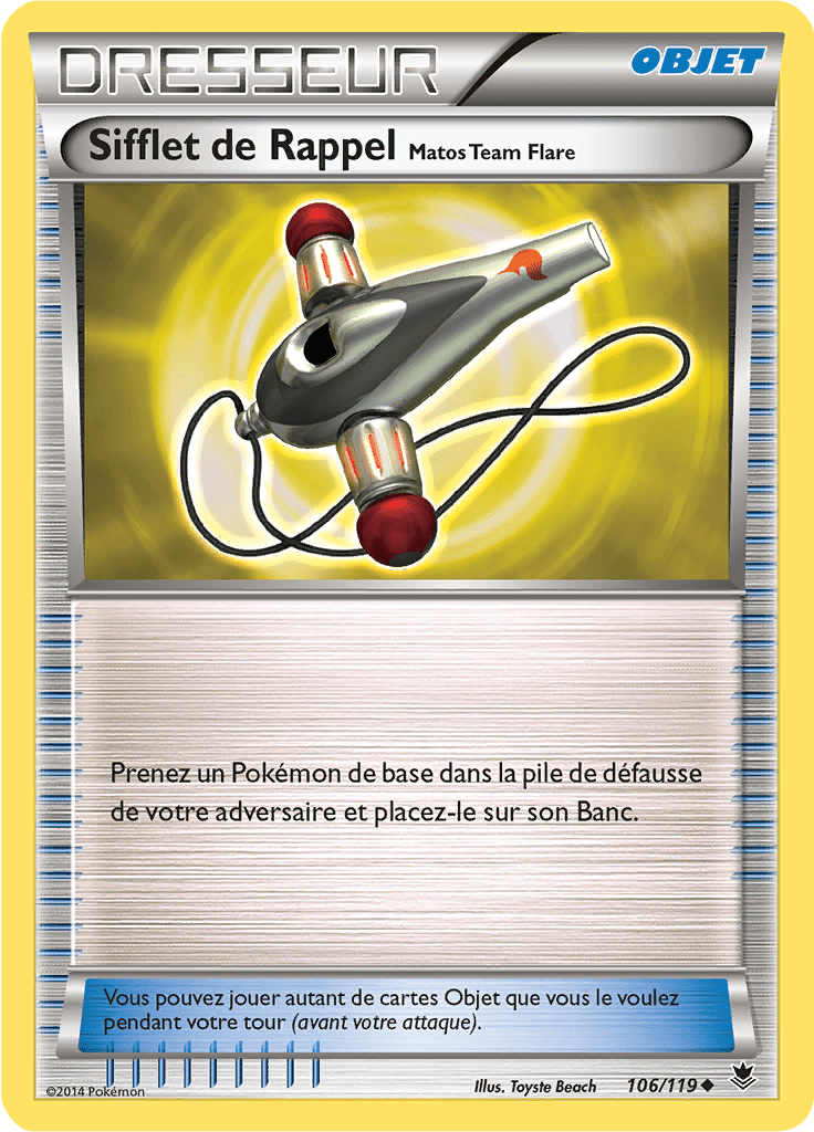Sifflet de Rappel - XY Vigueur Spectrale - 106 - Peu commune