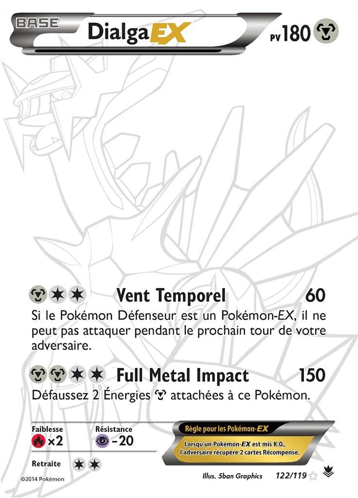 Dialga - XY Vigueur Spectrale - 122 - Holographique rare EX
