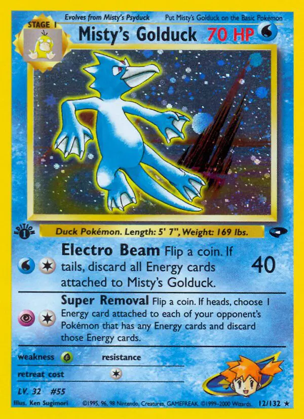 Misty's Golduck - Gym Challenge - 012 - Holographique rare