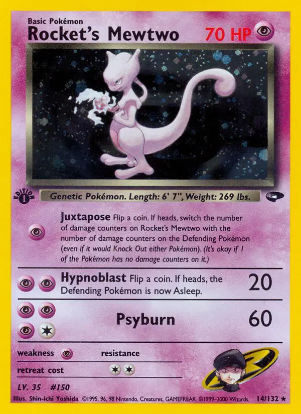 Rocket's Mewtwo - Gym Challenge - 014 - Holographique rare