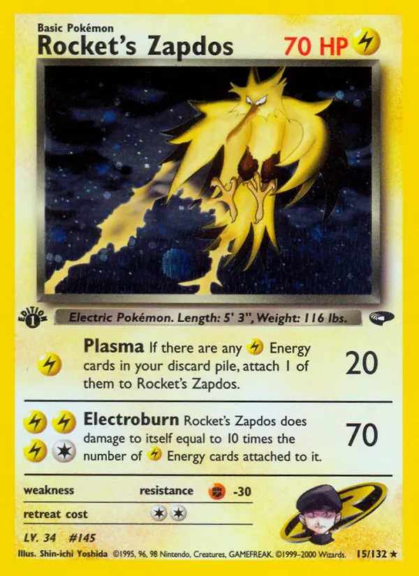 Rocket's Zapdos - Gym Challenge - 015 - Holographique rare