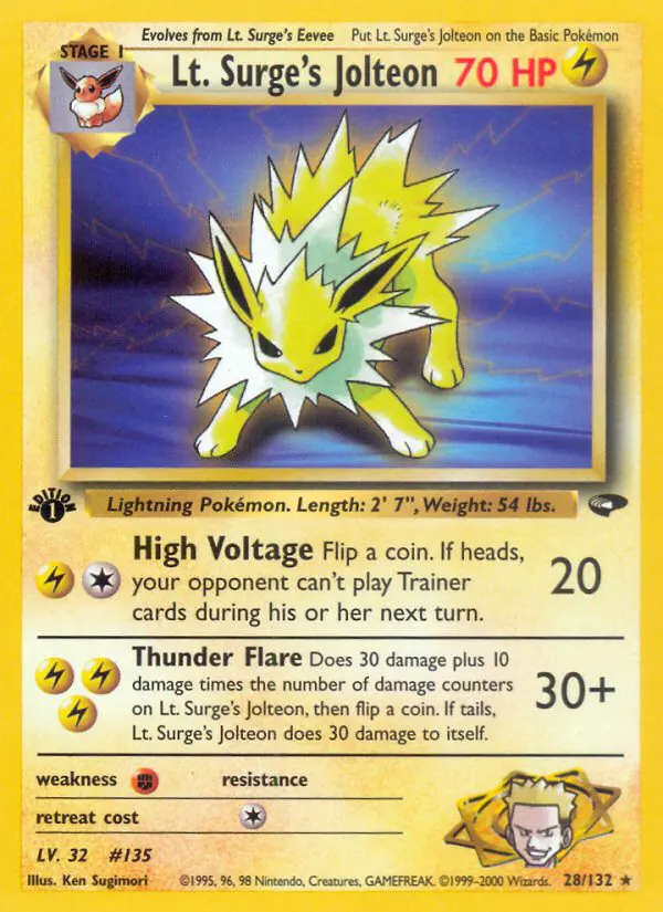 Lt. Surge's Jolteon - Gym Challenge - 028 - Rare