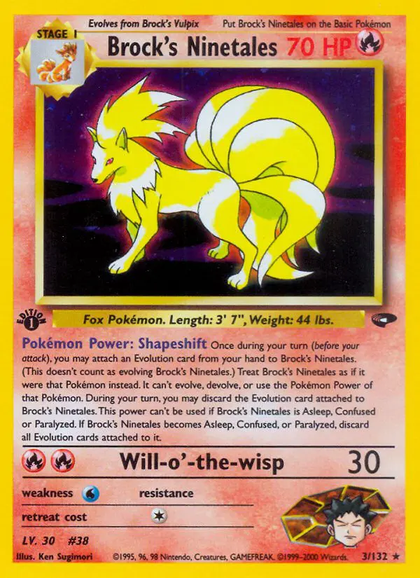 Brock's Ninetales - Gym Challenge - 003 - Holographique rare