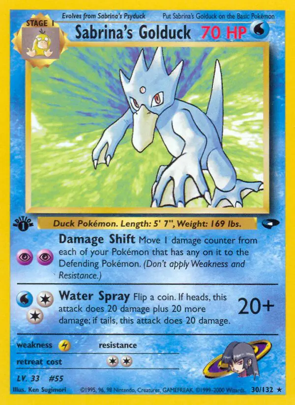 Sabrina's Golduck - Gym Challenge - 030 - Rare