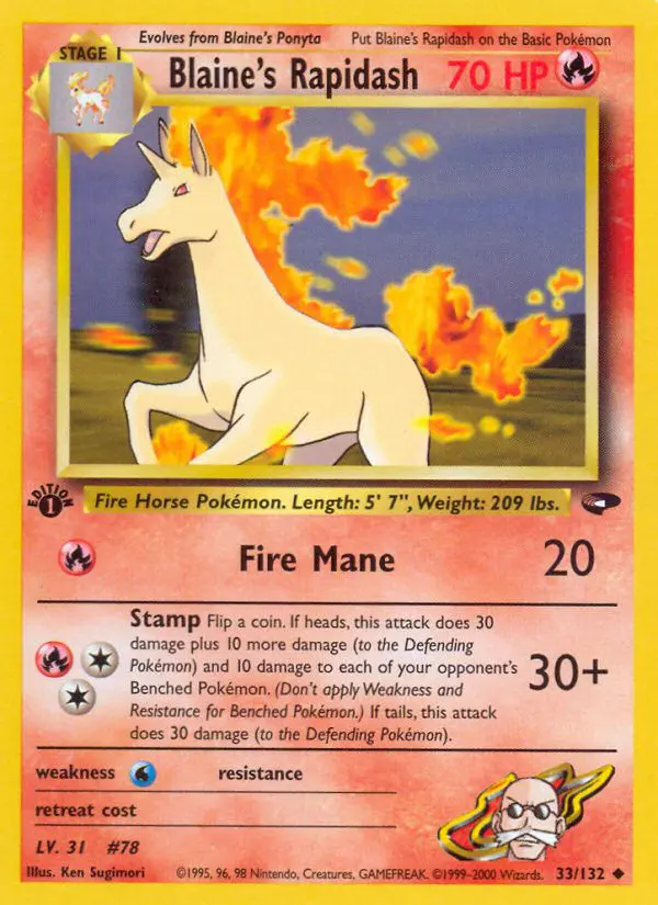 Blaine's Rapidash - Gym Challenge - 033 - Peu commune