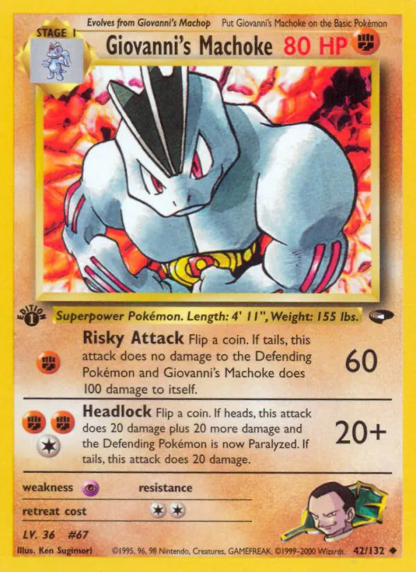 Giovanni's Machoke - Gym Challenge - 042 - Peu commune