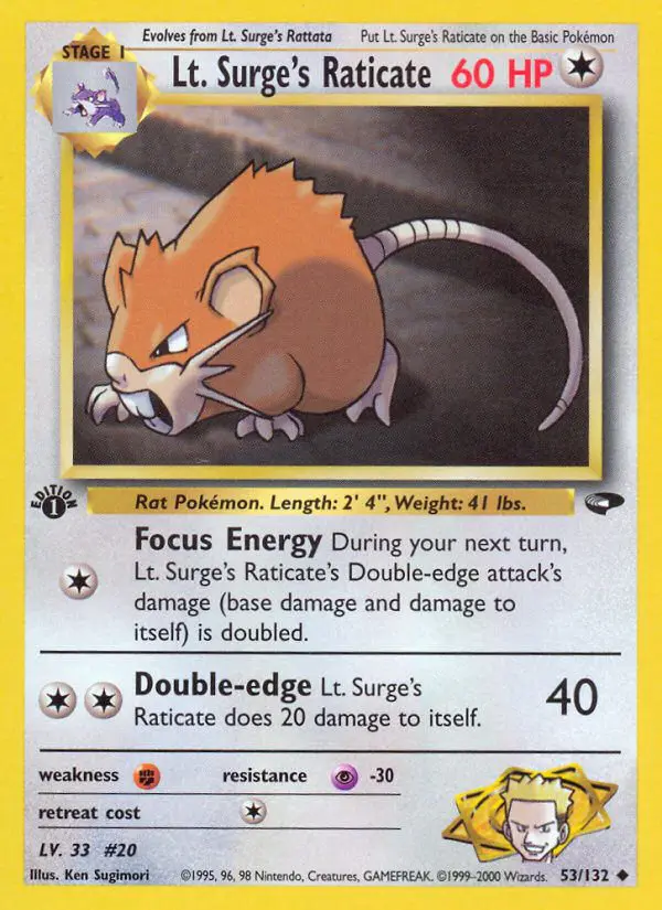 Lt. Surge's Raticate - Gym Challenge - 053 - Peu commune