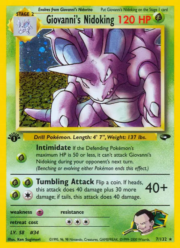 Giovanni's Nidoking - Gym Challenge - 007 - Holographique rare