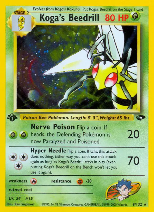 Koga's Beedrill - Gym Challenge - 009 - Holographique rare
