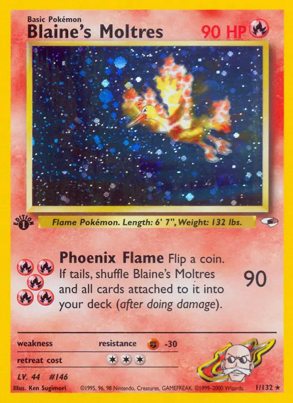 Blaine's Moltres - Gym Heroes - 1 - Holographique rare