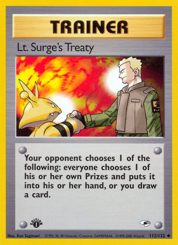 Lt. Surge's Treaty - Gym Heroes - 112 - Peu commune