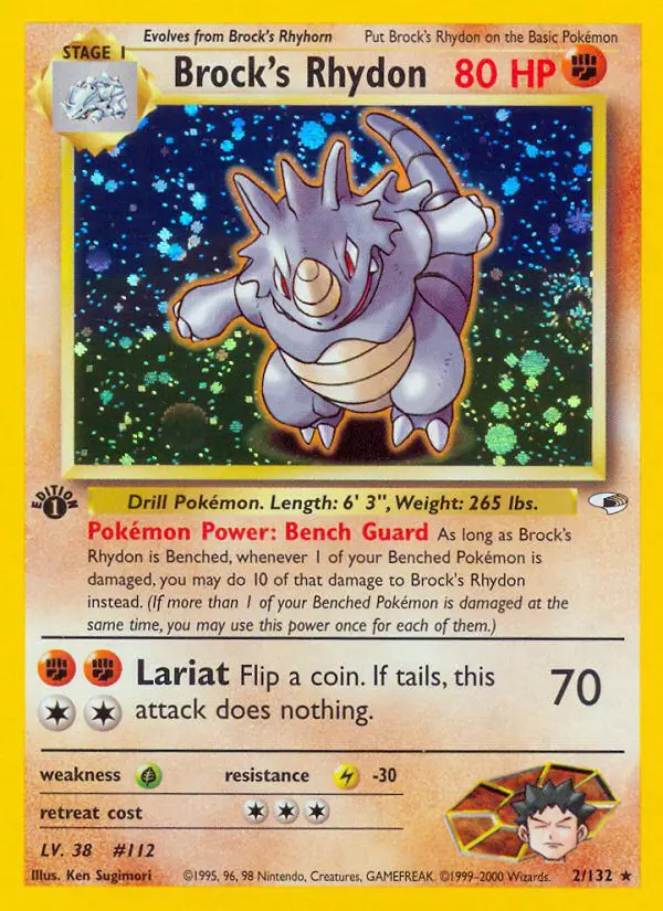 Brock's Rhydon - Gym Heroes - 2 - Holographique rare