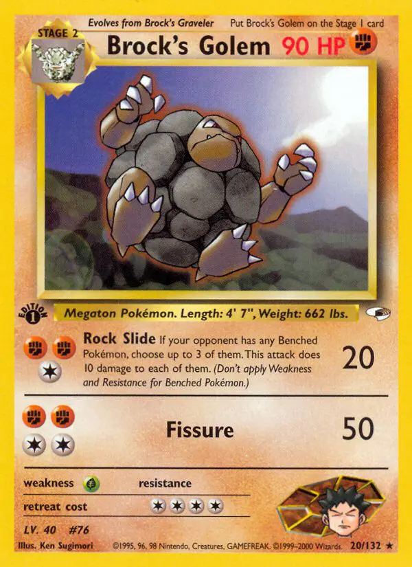 Brock's Golem - Gym Heroes - 20 - Rare