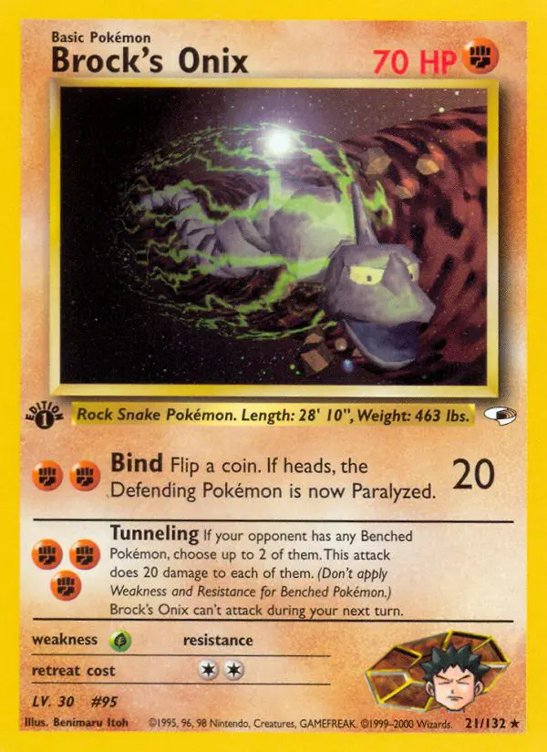 Brock's Onix - Gym Heroes - 21 - Rare
