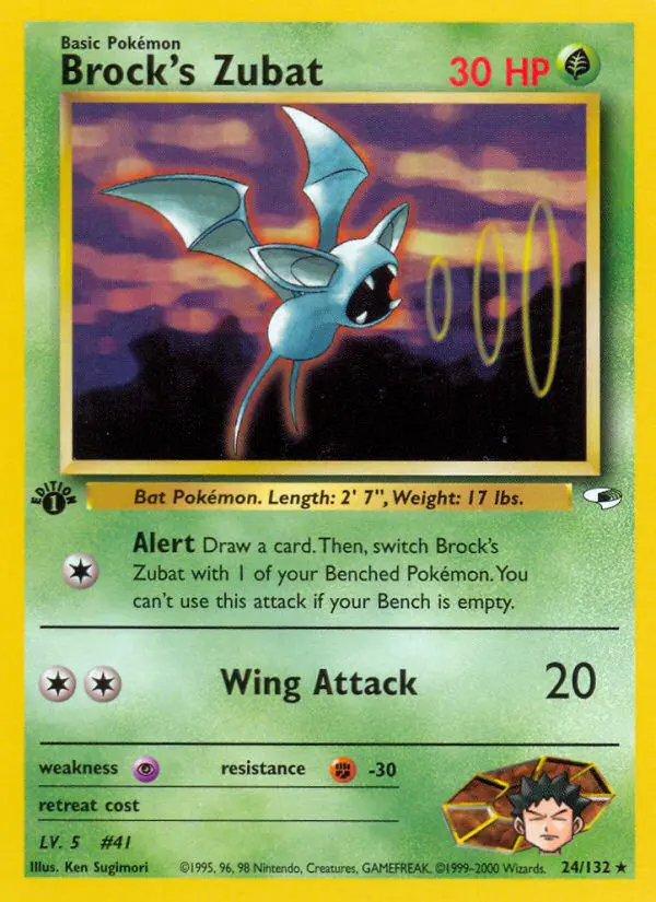 Brock's Zubat - Gym Heroes - 24 - Rare