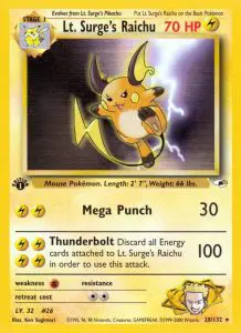 Lt. Surge's Raichu - Gym Heroes - 28 - Rare
