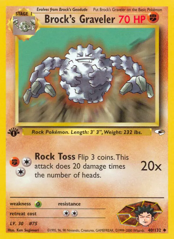 Brock's Graveler - Gym Heroes - 40 - Peu commune