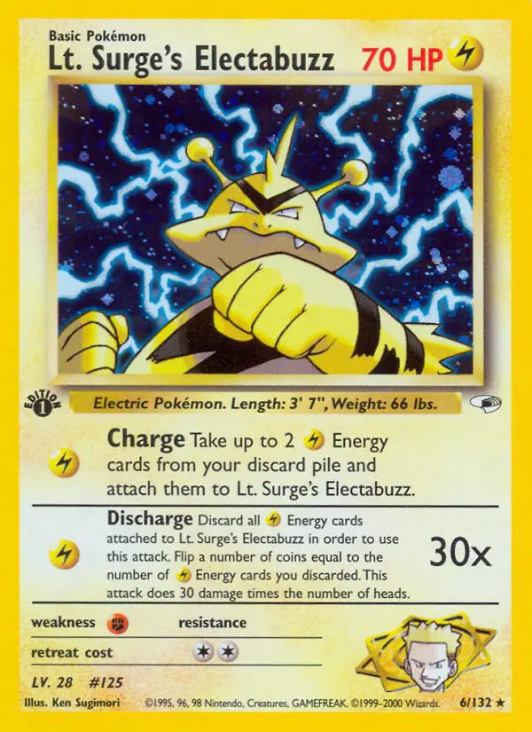 Lt. Surge's Electabuzz - Gym Heroes - 6 - Holographique rare