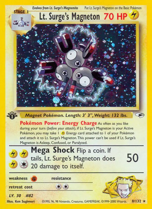 Lt. Surge's Magneton - Gym Heroes - 8 - Holographique rare