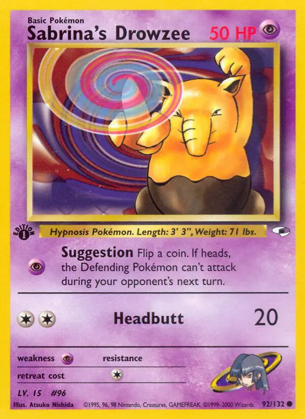 Sabrina's Drowzee - Gym Heroes - 92 - Commune