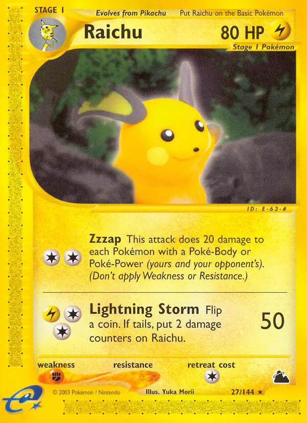Raichu - Skyridge - 027 - Rare