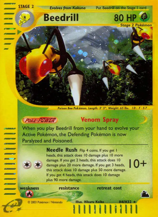 Beedrill - Skyridge - 004 - Holographique rare