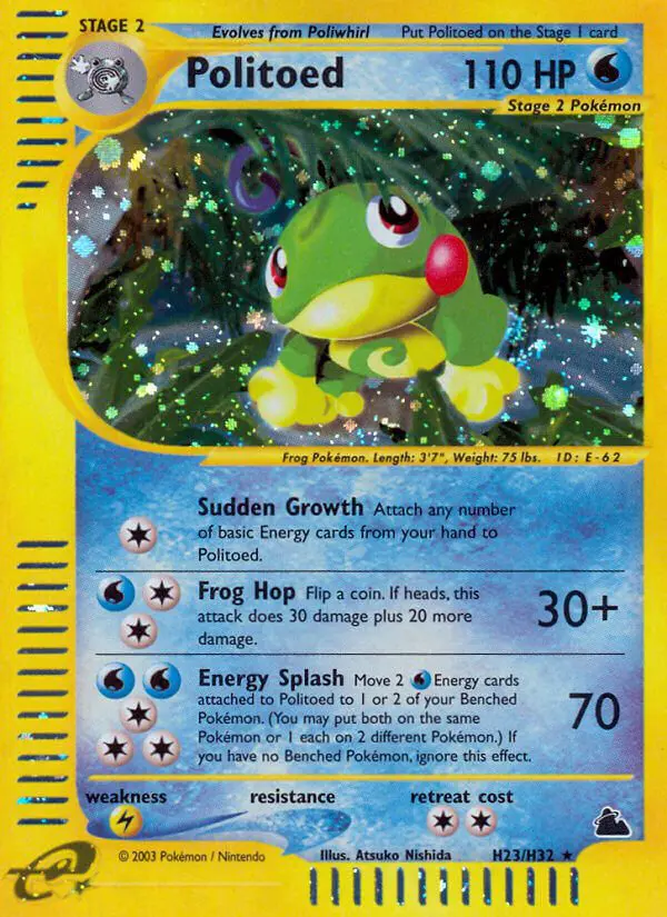 Politoed - Skyridge - 023 - Holographique rare