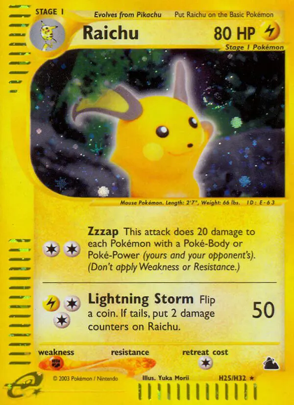 Raichu - Skyridge - 025 - Holographique rare