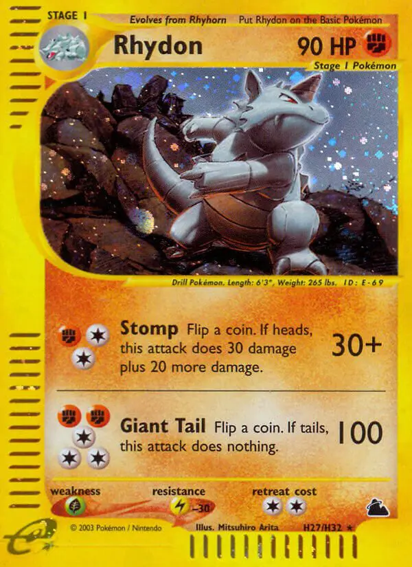 Rhydon - Skyridge - 027 - Holographique rare