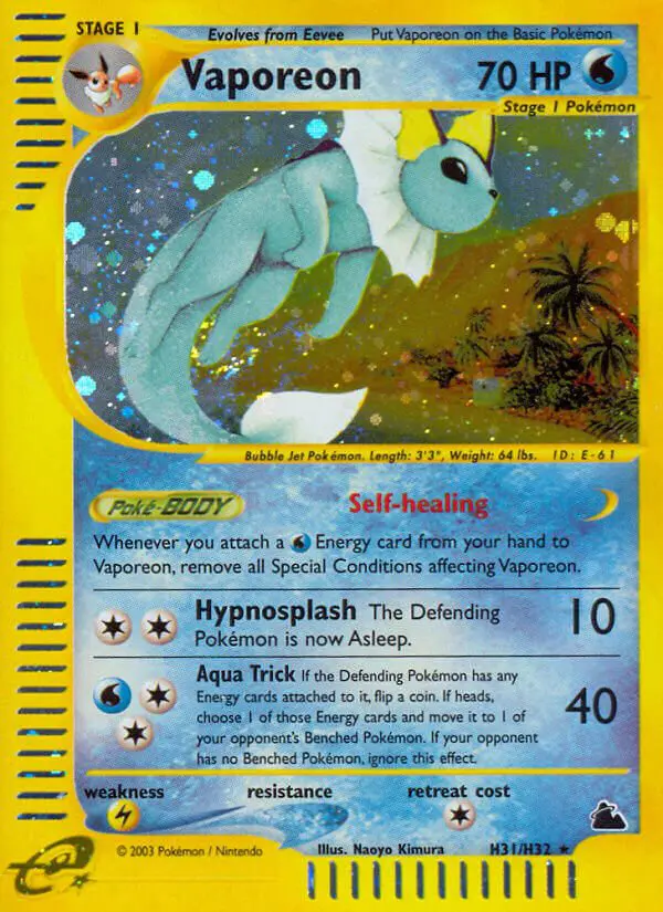 Vaporeon - Skyridge - 031 - Holographique rare