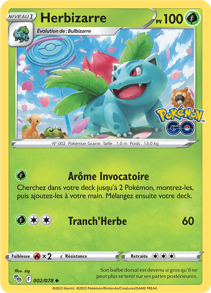 Herbizarre - Pokémon GO - 002/078 - Peu commune