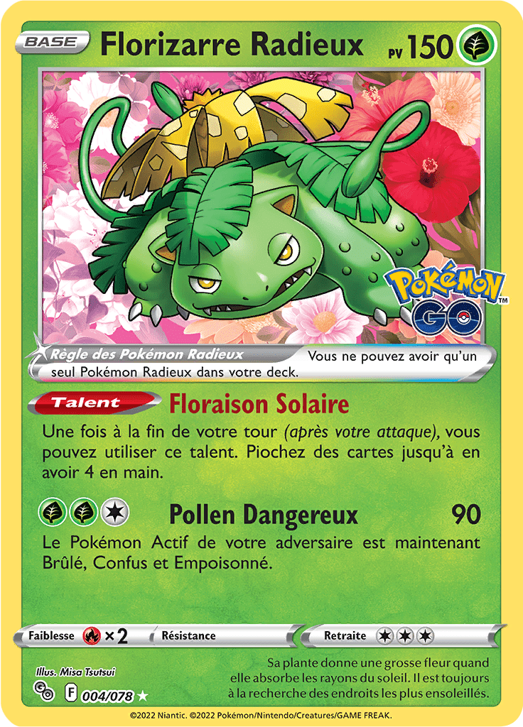 Florizarre Radieux - Pokémon GO - 004/078 - Ultra rare