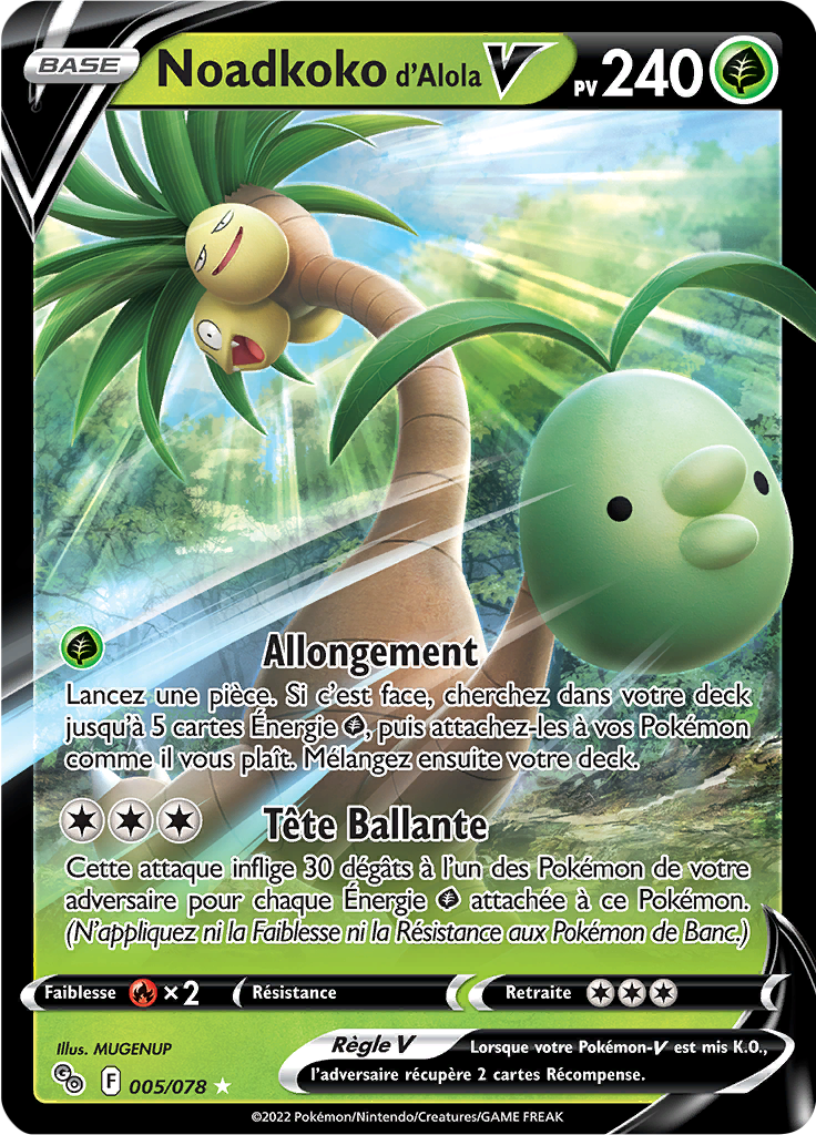 Noadkoko d'Alola V - Pokémon GO - 005/078 - Ultra rare